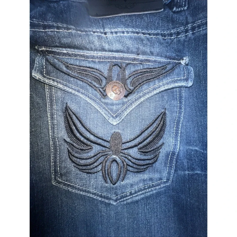 Affliction Jeans Men's 40x34 Fits (40x32) Embroidered Pockets Dark Wash‎ Y2K